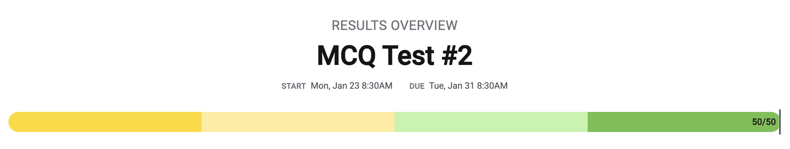 Results: 50/50