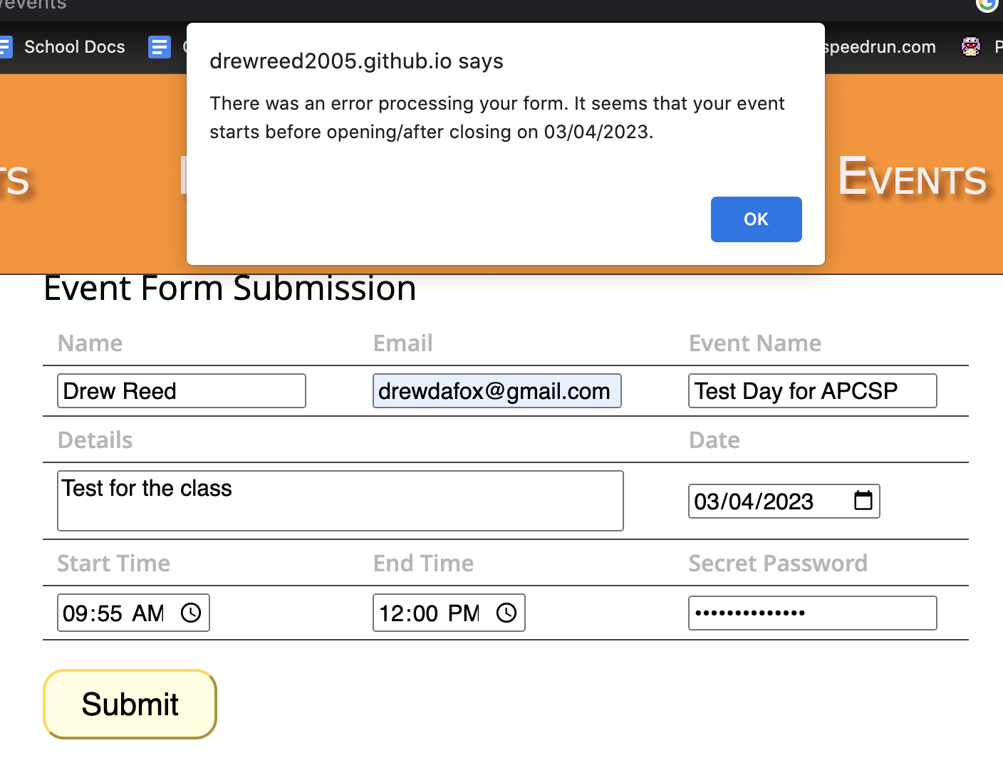 Code segment shows list being formed